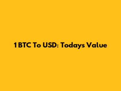 1 BTC To USD: Today's Value
