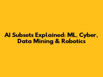 AI Subsets Explained: ML, Cyber, Data Mining & Robotics