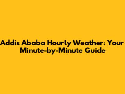 Addis Ababa Hourly Weather: Your Minute-by-Minute Guide