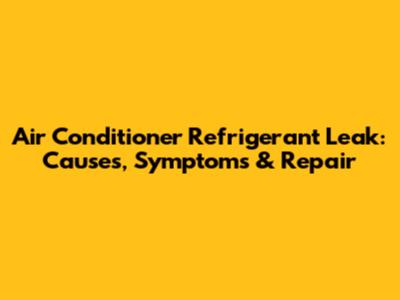 Air Conditioner Refrigerant Leak: Causes, Symptoms & Repair