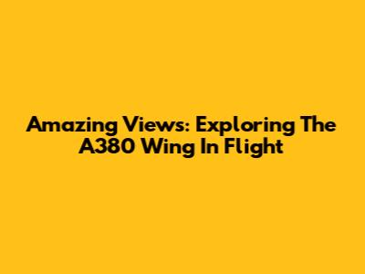 Amazing Views: Exploring The A380 Wing In Flight