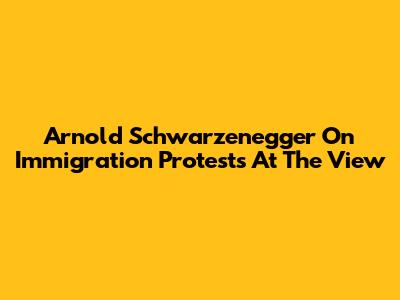 Arnold Schwarzenegger On Immigration Protests At The View