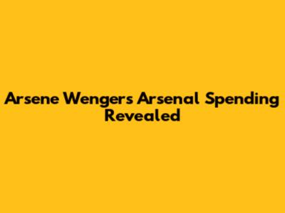 Arsene Wenger's Arsenal Spending Revealed