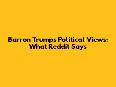 Barron Trump's Political Views: What Reddit Says