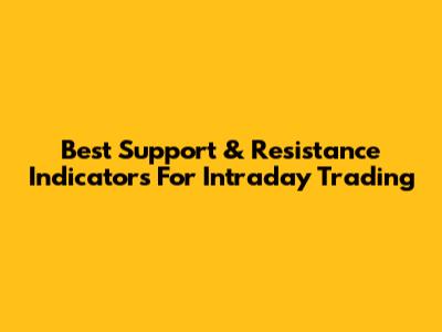 Best Support & Resistance Indicators For Intraday Trading