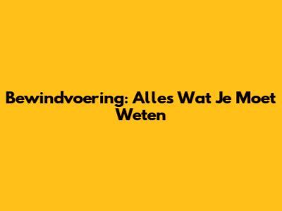 Bewindvoering: Alles Wat Je Moet Weten