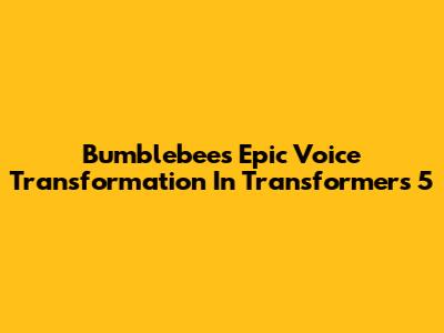 Bumblebee's Epic Voice Transformation In Transformers 5