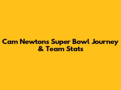 Cam Newton's Super Bowl Journey & Team Stats