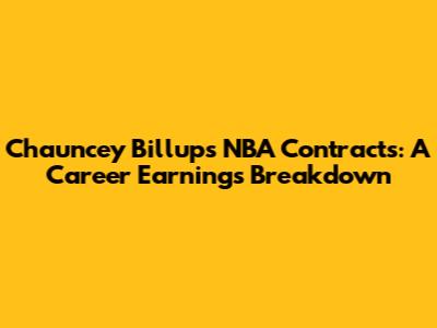 Chauncey Billups' NBA Contracts: A Career Earnings Breakdown
