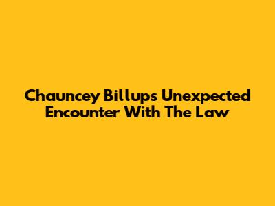 Chauncey Billups' Unexpected Encounter With The Law