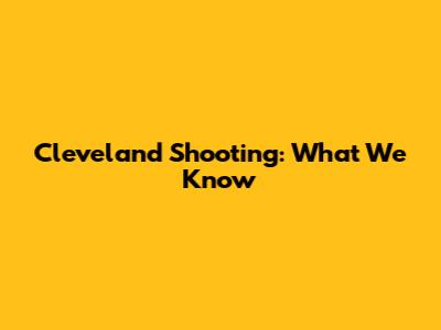 Cleveland Shooting: What We Know