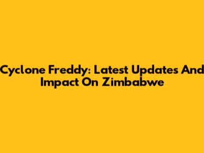 Cyclone Freddy: Latest Updates And Impact On Zimbabwe
