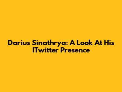 Darius Sinathrya: A Look At His ITwitter Presence