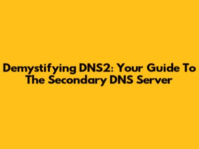 Demystifying DNS2: Your Guide To The Secondary DNS Server