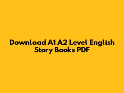 Download A1 A2 Level English Story Books PDF