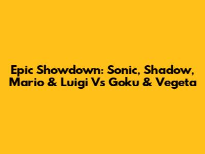 Epic Showdown: Sonic, Shadow, Mario & Luigi Vs Goku & Vegeta