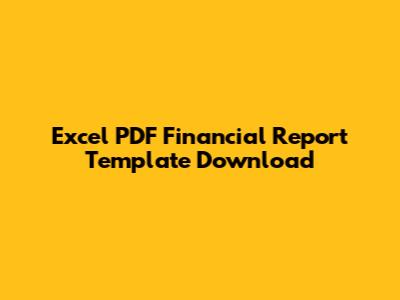 Excel PDF Financial Report Template Download
