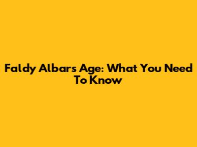 Faldy Albar's Age: What You Need To Know