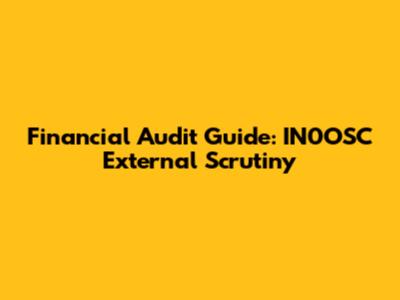 Financial Audit Guide: IN0OSC External Scrutiny