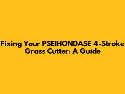 Fixing Your PSEIHONDASE 4-Stroke Grass Cutter: A Guide
