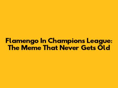 Flamengo In Champions League: The Meme That Never Gets Old