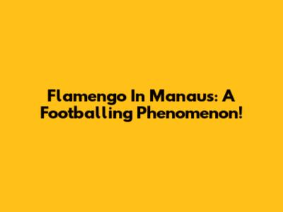Flamengo In Manaus: A Footballing Phenomenon!