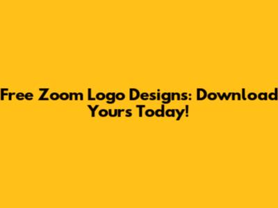 Free Zoom Logo Designs: Download Yours Today!