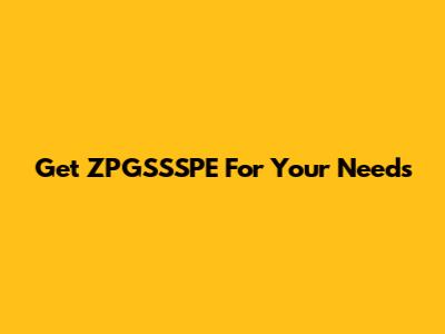 Get ZPGSSSPE For Your Needs