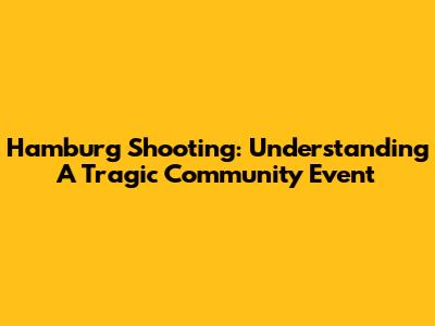 Hamburg Shooting: Understanding A Tragic Community Event