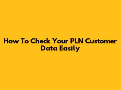 How To Check Your PLN Customer Data Easily