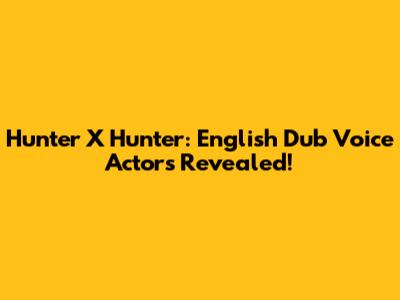 Hunter X Hunter: English Dub Voice Actors Revealed!