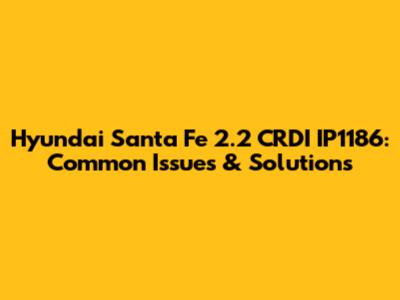 Hyundai Santa Fe 2.2 CRDI IP1186: Common Issues & Solutions