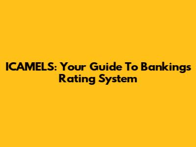 ICAMELS: Your Guide To Banking's Rating System