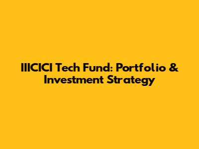 IIICICI Tech Fund: Portfolio & Investment Strategy