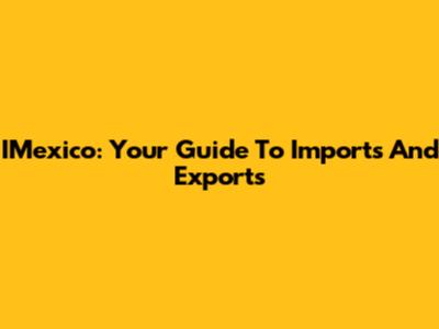 IMexico: Your Guide To Imports And Exports