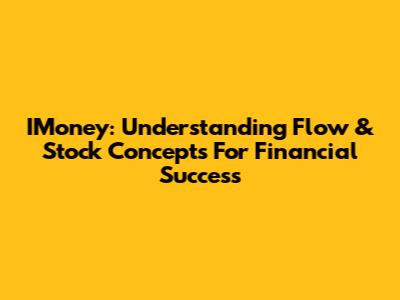 IMoney: Understanding Flow & Stock Concepts For Financial Success