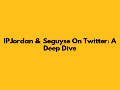 IPJordan & Seguyse On Twitter: A Deep Dive