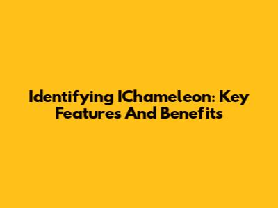 Identifying IChameleon: Key Features And Benefits