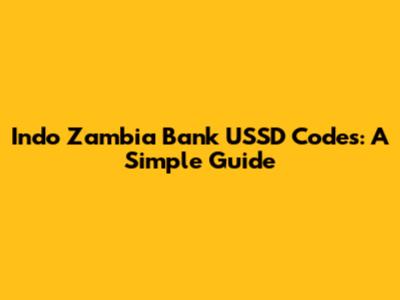 Indo Zambia Bank USSD Codes: A Simple Guide