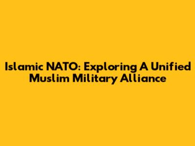 Islamic NATO: Exploring A Unified Muslim Military Alliance