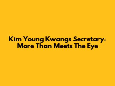 Kim Young Kwang's Secretary: More Than Meets The Eye