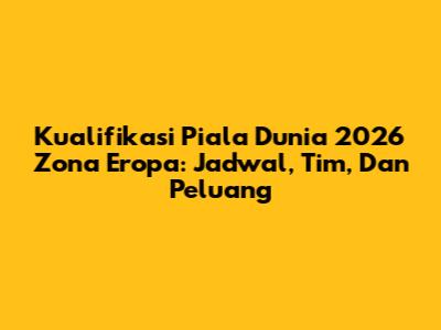 Kualifikasi Piala Dunia 2026 Zona Eropa: Jadwal, Tim, Dan Peluang