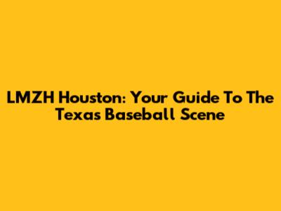 LMZH Houston: Your Guide To The Texas Baseball Scene