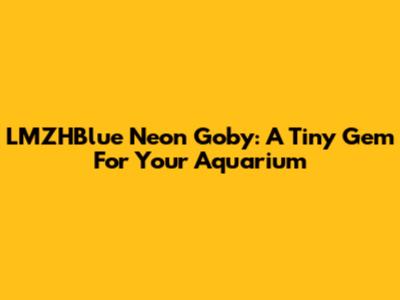 LMZHBlue Neon Goby: A Tiny Gem For Your Aquarium