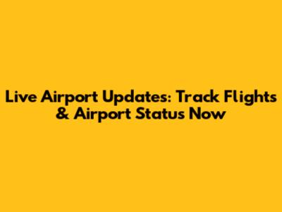 Live Airport Updates: Track Flights & Airport Status Now