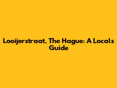 Looijerstraat, The Hague: A Local's Guide