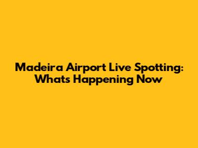 Madeira Airport Live Spotting: What's Happening Now