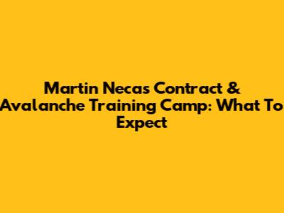 Martin Necas Contract & Avalanche Training Camp: What To Expect