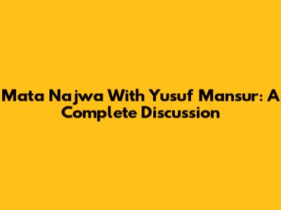 Mata Najwa With Yusuf Mansur: A Complete Discussion