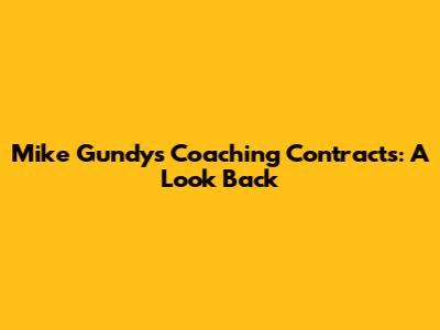 Mike Gundy's Coaching Contracts: A Look Back
